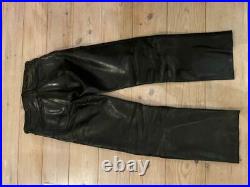 Aero Leather Horsehide Leather Pants Men's Size 29 Black Genuine Leather #V434