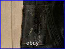 Aero Leather Horsehide Leather Pants Men's Size 29 Black Genuine Leather #V434