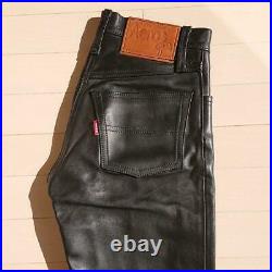 Aero Leather Horsehide Pants Bottoms Riders Biker Black Men's Size 29#M5321