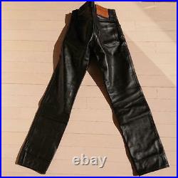 Aero Leather Horsehide Pants Bottoms Riders Biker Black Men's Size 29#M5321