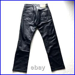 Aero Leather Men's vintage Leather pants bottoms Steerhide Black