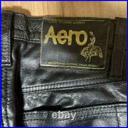 Aero Leather Steerhide Leather Pants Black Zipper Fly Men's Size 29