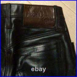 Aero leather pants horsehide genuine leather men black size 28 vintage