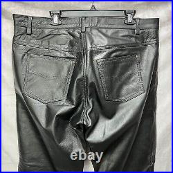 Allstate Leather Mens 40 5 Pocket Style Pants Motorcycle Black Straight Leg