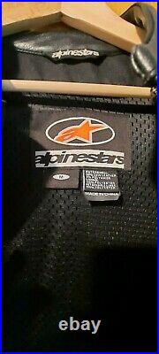 Alpinestars Black Leather Motorcycle Jacket & Pants, zip together or seperate M