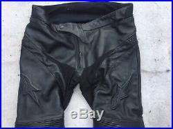 Alpinestars Leather Track Pants Trousers Uk40 Eur 56 Motorbike Motorcycle Mens