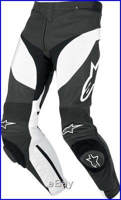 Alpinestars Men s Track Leather Motorcycle Pants Black/White 30 3129011-12-46
