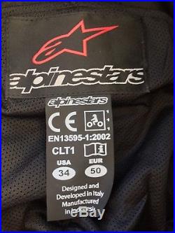 Alpinestars track leather pants mens motorcycle trousers EU50