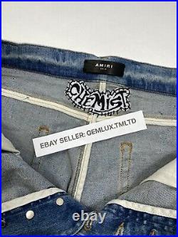 Amiri X Chemist Star Leather Appliquéd Blue Jeans Size 34