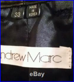Andrew Marc Men's Motorcycle Soft Leather Pants Lined Size 33 Straight Leg