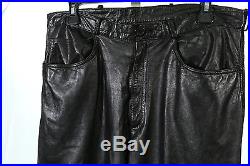 Anthony Michael Men's Black Leather Pants Trousers sz 34
