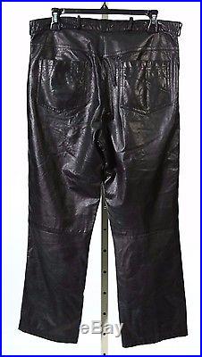 Anthony Michael Men's Black Leather Pants Trousers sz 34