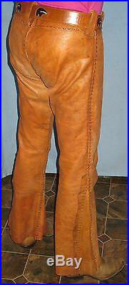 Antique Old Mexico Leather Charro Pants Hand Made/tied Lacing Ca 1900
