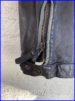 Ari Men's Black Leather Pants Zipper Accents Fit EU sz 52 Italy