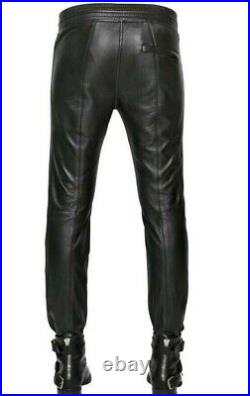 Authentic Diesel Black Gold Men Nappa Leather Jogger Pants Size EU 52 US 36