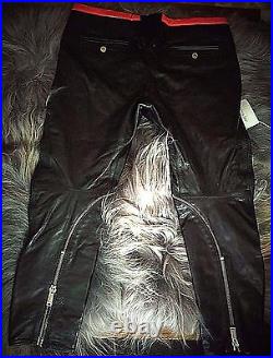 Authentic Dsquared2 Motorcycle Leather Pants IT50 / US34 Rare New with Tag
