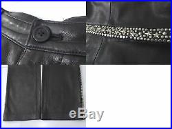 Authentic Gianni Versace Leather Setup Suit Vest Jacket Pants Studded Men D1163