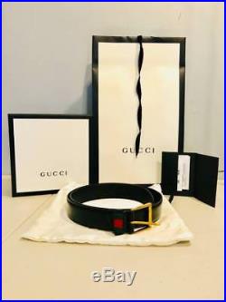 Authentic Italian Gucci Leather Belt with Web Men