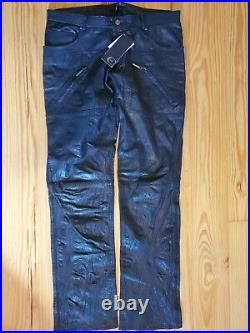 Authentic Just Cavalli men leather pants size 50 Made in Italy