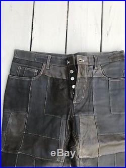 BANANA REPUBLIC Men's Dark Brown Leather Patchwork Pants Size 34 x 31