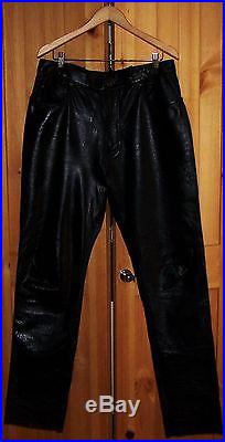 BARELY WORN MINT CONDITION MEN'S LEATHER PANTS SIZE 36X34-36 FREE PRIORITY SHIP