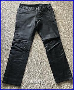 BELSTAFF men's black leather pants european 52 (L US) pre-owned