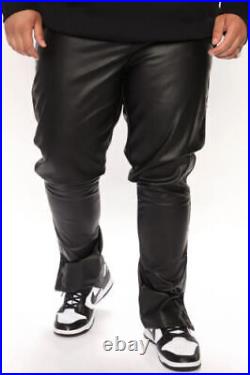 BLACK Men's Leather Pant Genuine Lambskin Leather Handmade Stylish Casual Formal