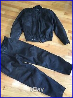 BMW Leather Motorrad Motorcycle Jacket Pants Mens L 2-Pce Dress & Ride Germany