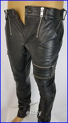 BRAND NEW Diesel Leather Pants with Zippers Slim Fit Men