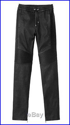 Balmain H&M HM Men's Black Moto Leather Skinny Joggers Pants XS New