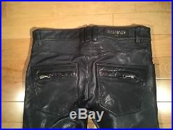 Balmain Men's Biker Leather Pant, EU Size 46, US Size 30, Style S4HT500C301