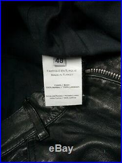 Balmain Men's Lambskin Woven Leather Pants Black EU 48 / US 32