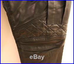 Balmain Men's Leather Quilted Moto Biker Pants Jeans Size 46 / 30 Brand New