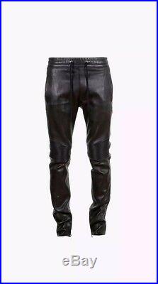 Balmain Slim Fit Biker Style Leather Sweatpants