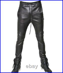Balmain real leather stretch skinny pants w30 jogger style drawstring waist