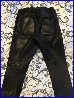 Balmain real leather stretch skinny pants w30 jogger style drawstring waist