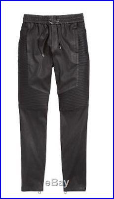 Balmain x H&M Men's Leather Moto Motorcycle Drawstring Pants SZ M SOLD OUT