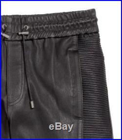 Balmain x H&M Men's Leather Moto Motorcycle Drawstring Pants SZ M Streetwear