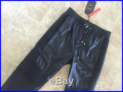 Balmain x H&M Men's Leather Motorcycle Drawstring Pants with tags
