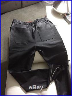 Balmain x H&M men's leather jogger pants