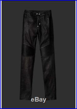 Balmain x H&M men's leather jogger pants