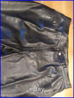 Banana Republic Black Leather Men's pants Size marked 34 x 34 Excellent