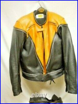 Bates California Leather Motorcycle Riding Suit 2 pc suit Jacket and Pants Mens
