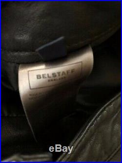 Belstaff Black Motorcycle Leather Pants w Racing Stripes sz 48 Mr S Leather RoB