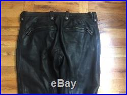 Belstaff NEW Black Men's Leather Biker Trousers Pants