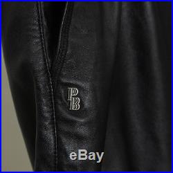 Black Balmain leather jogging trousers pants men L EU 50