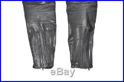 Black Leather Armour Biker Motorcycle Men's Trousers Pants Jeans Size W34 L32