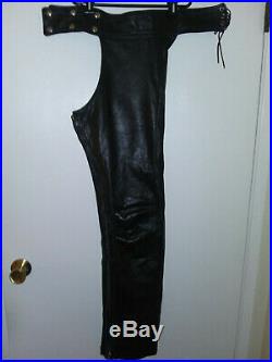 Black Leather Bar Chaps by The Leather Man Gay Int. Great Christmas Gift