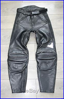 Black Leather HEIN GERICKE Racing Sport Men's Pants Jeans Trousers Size W31 L28