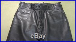 Black Leather Men's 36 Harley Davidson Motorcycle Riding Pants Previously Owned